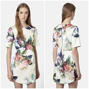Topshop Rose Print A-Line Dress NWOT